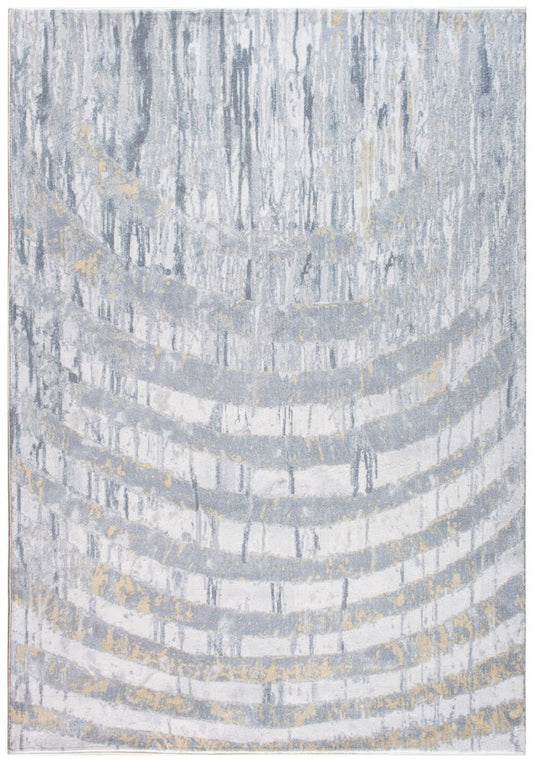 5' X 8' Gray And Ivory Abstract Area Rug