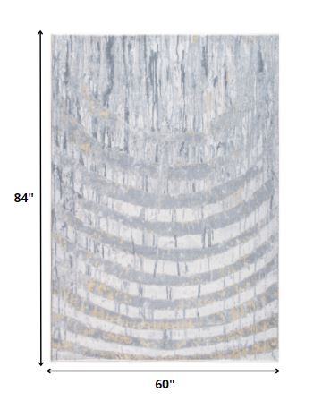 5' x 8' Gray Abstract Area Rug