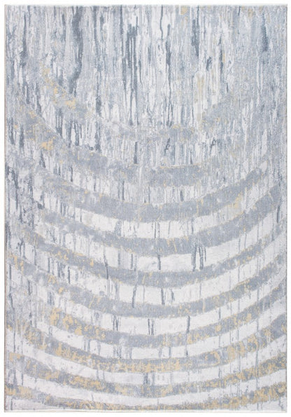 6' X 9' Gray And Ivory Abstract Area Rug