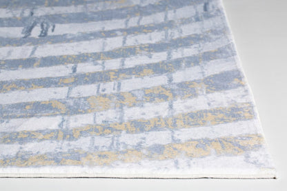 6' X 9' Gray And Ivory Abstract Area Rug