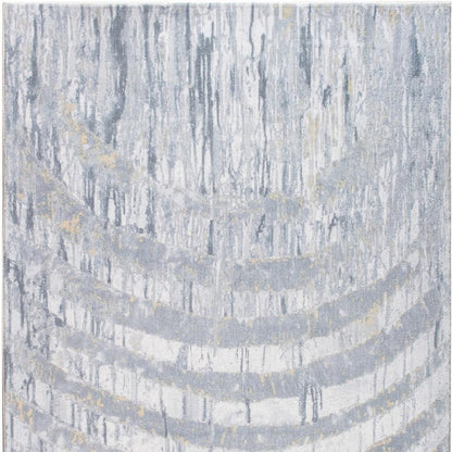 6' X 9' Gray And Ivory Abstract Area Rug