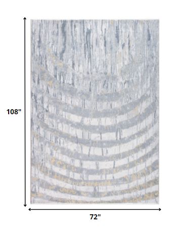 6' x 9' Gray Abstract Area Rug