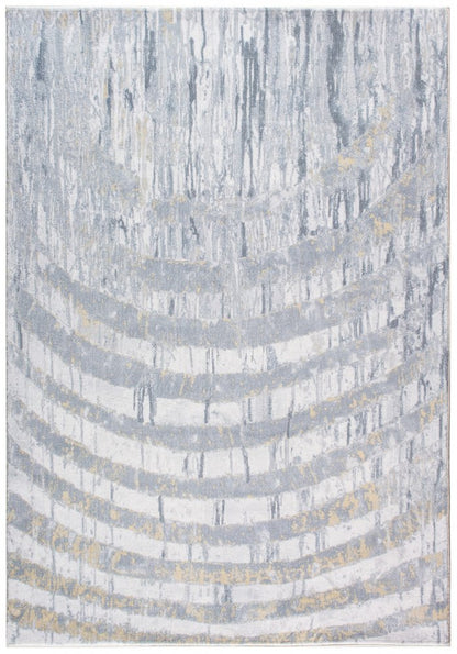 8' X 10' Gray And Ivory Abstract Area Rug