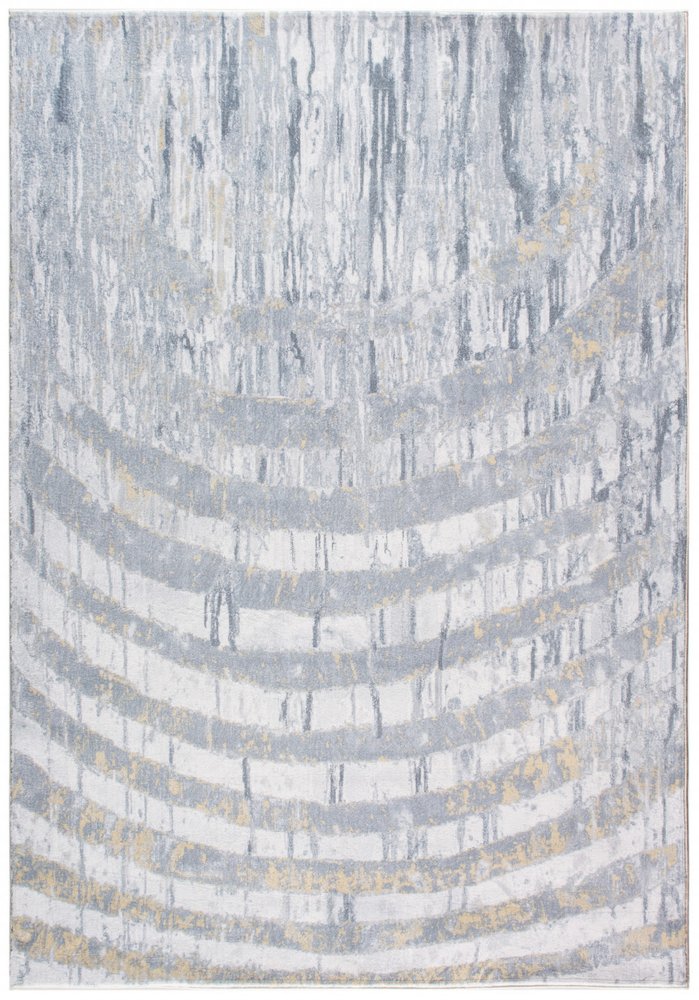 8' X 10' Gray And Ivory Abstract Area Rug