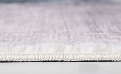 8' Sand Ivory And Black Abstract Runner Rug