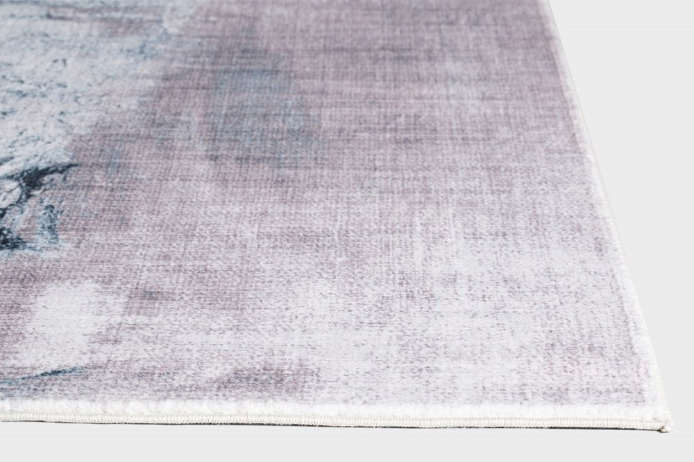 5' X 8' Sand Ivory And Black Abstract Area Rug