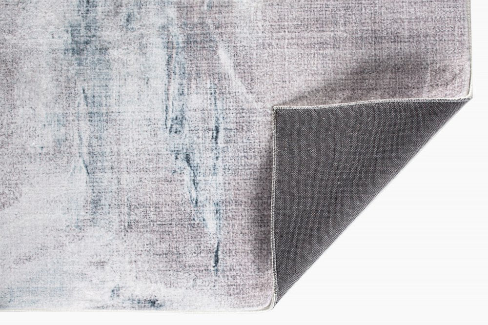 5' X 8' Sand Ivory And Black Abstract Area Rug