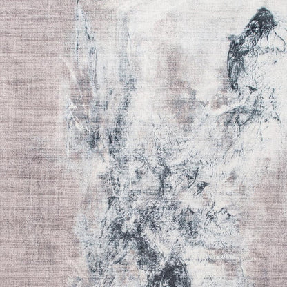 8' X 10' Sand Ivory And Black Abstract Area Rug