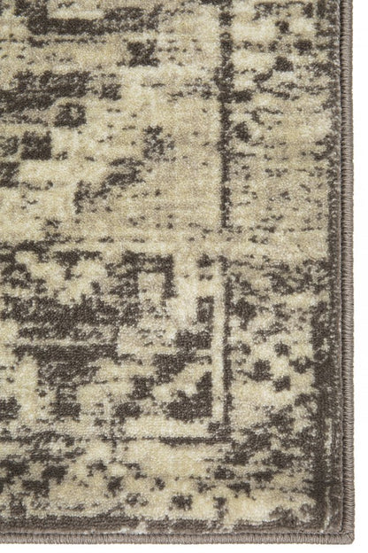 3' X 5' Gray And Brown Abstract Area Rug