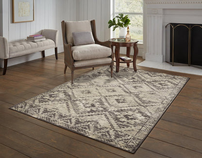 5' X 8' Gray And Brown Abstract Area Rug