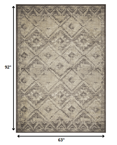 5' X 8' Gray Abstract Area Rug