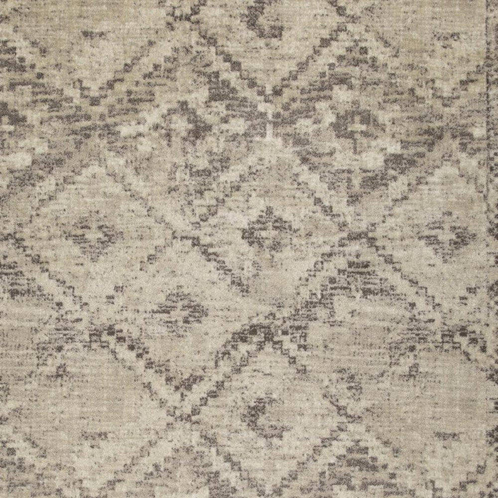 8' X 11' Gray And Brown Abstract Area Rug