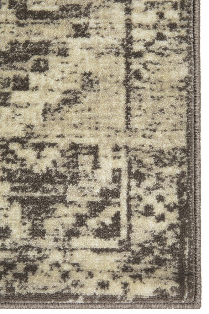 8' X 11' Gray And Brown Abstract Area Rug