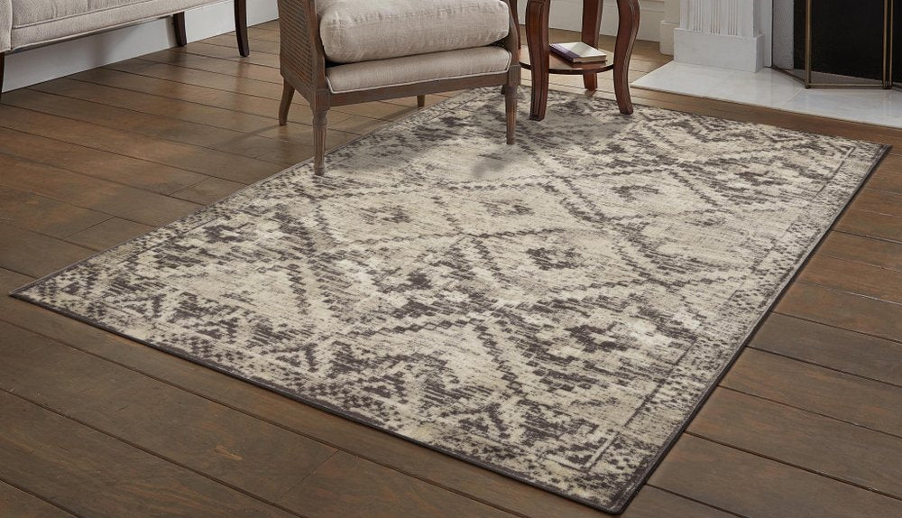 8' X 11' Gray And Brown Abstract Area Rug