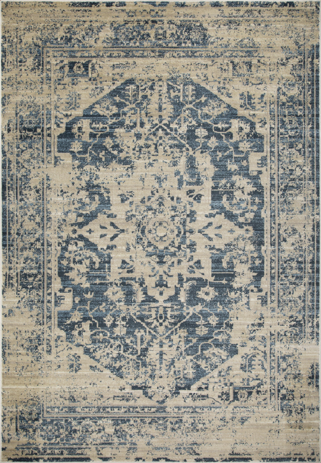 8' X 11' Ivory Oriental Area Rug