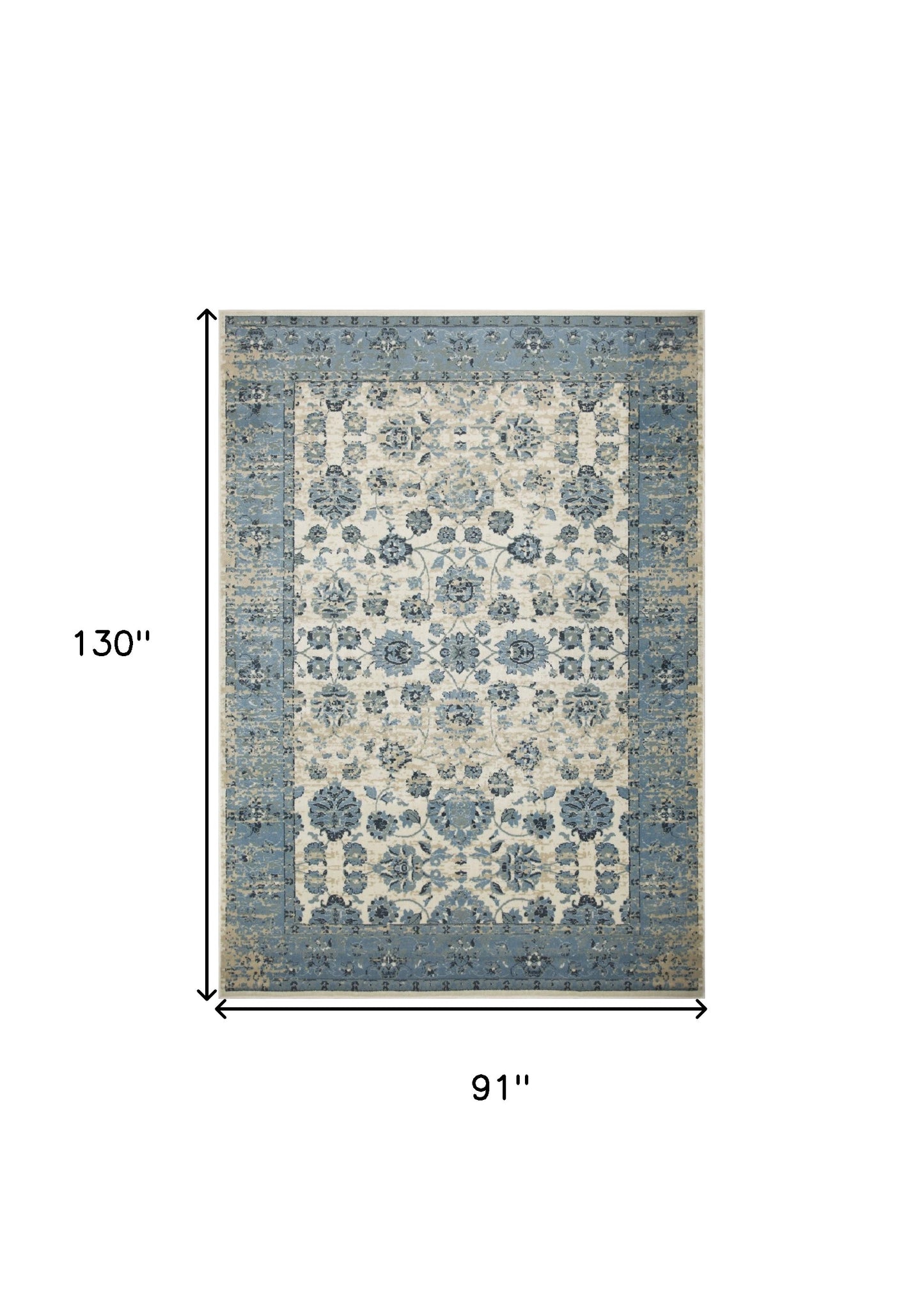 8' X 11' Ivory Oriental Area Rug