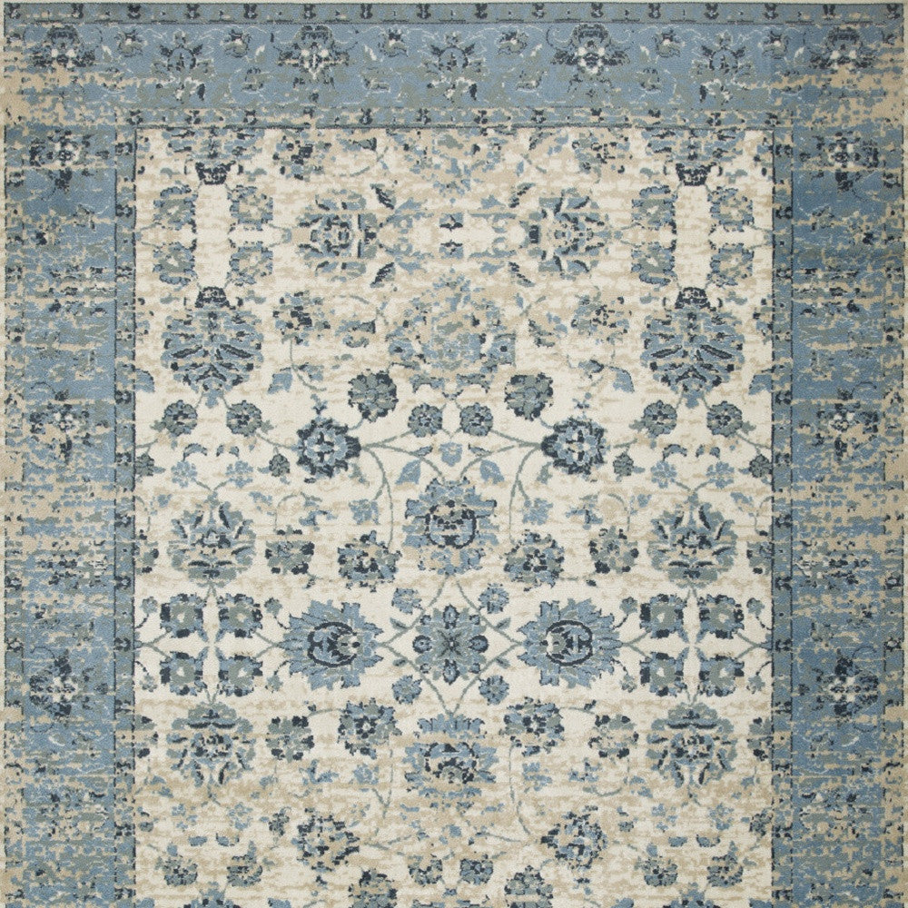 8' X 11' Ivory Oriental Area Rug