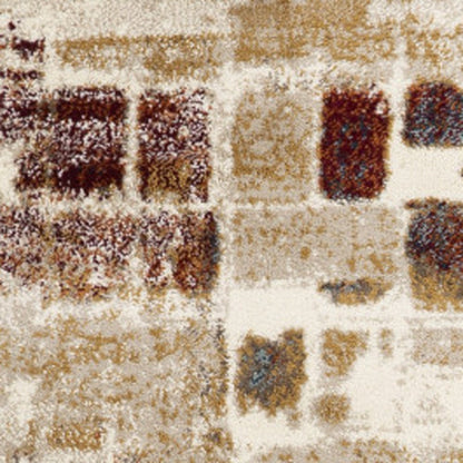 3' X 5' Natural And Brown Abstract Area Rug