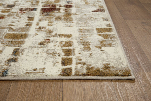 8' X 11' Natural And Brown Abstract Area Rug