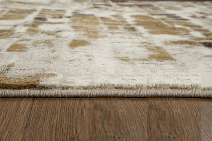 8' X 11' Natural And Brown Abstract Area Rug