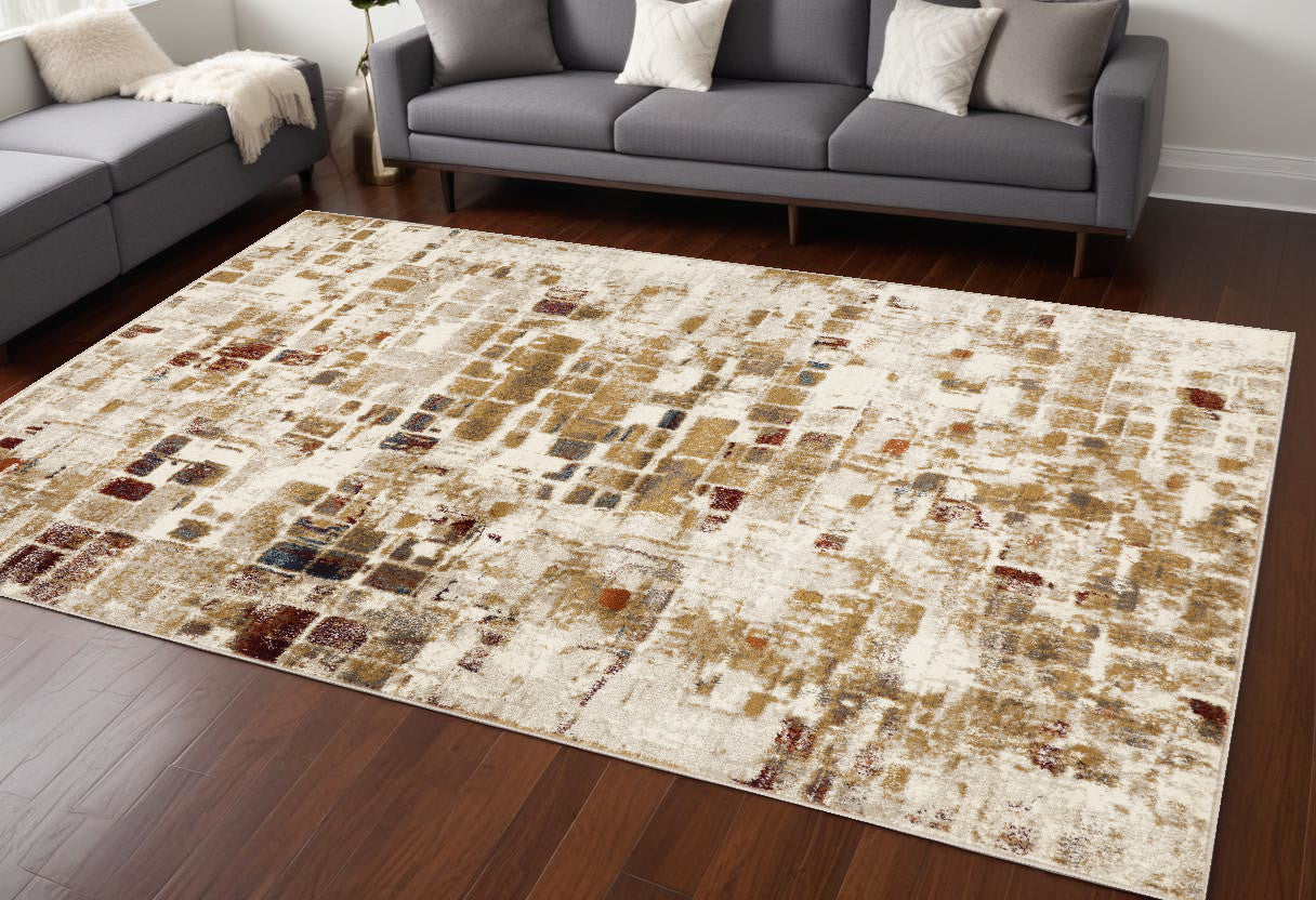 8' X 11' Natural Abstract Area Rug