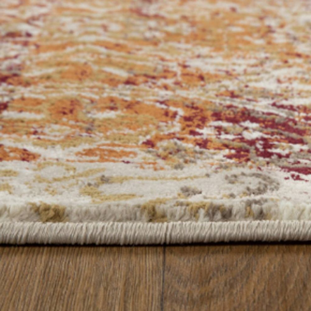 5' X 8' Rust And Ivory Oriental Area Rug