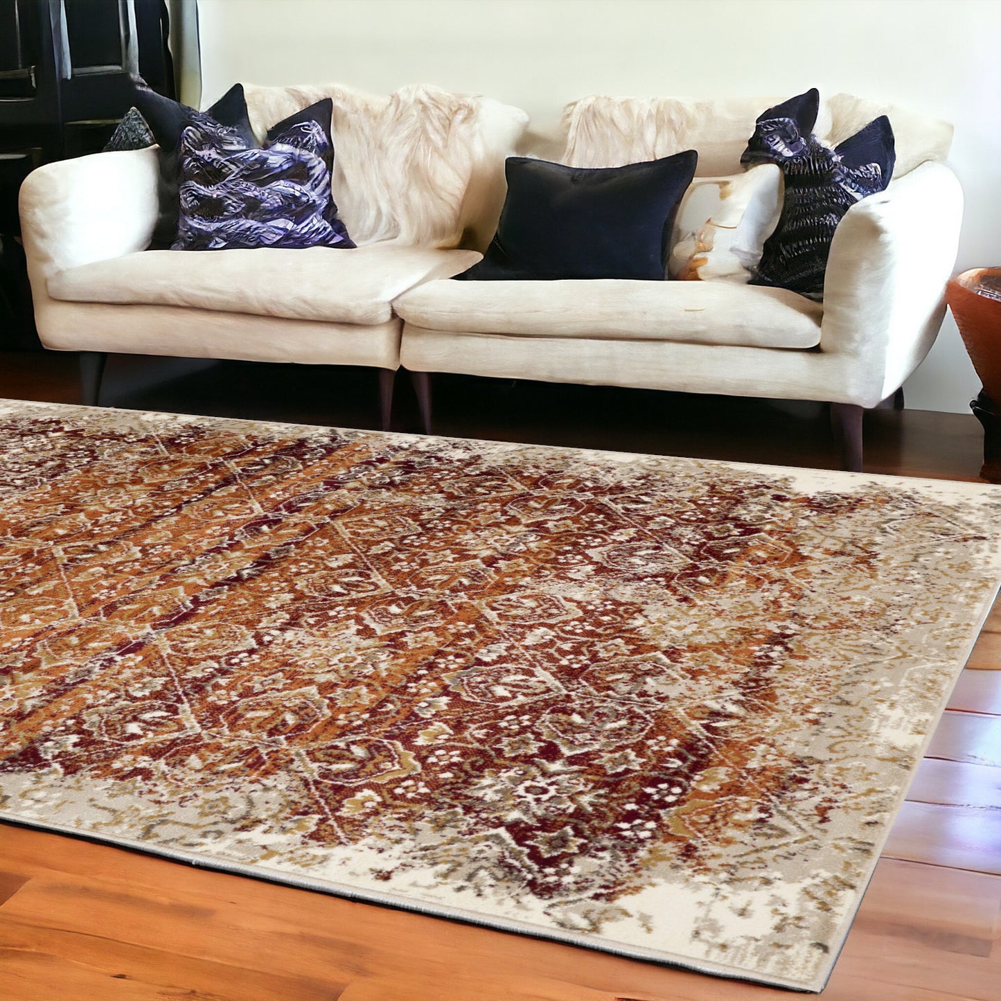 8' X 11' Rust Oriental Area Rug