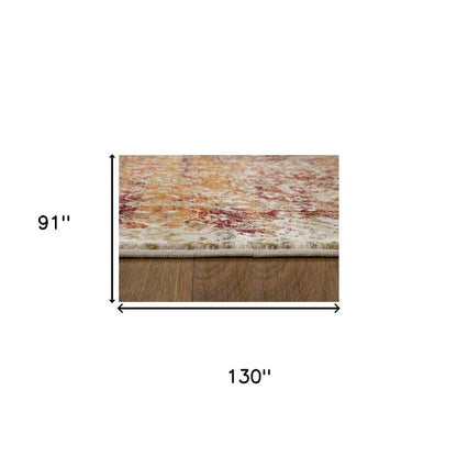 8' X 11' Rust And Ivory Oriental Area Rug