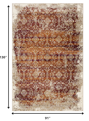 8' X 11' Rust Oriental Area Rug