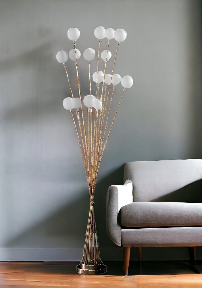 62" Yellow 16 LED Novelty Floor Lamp With White