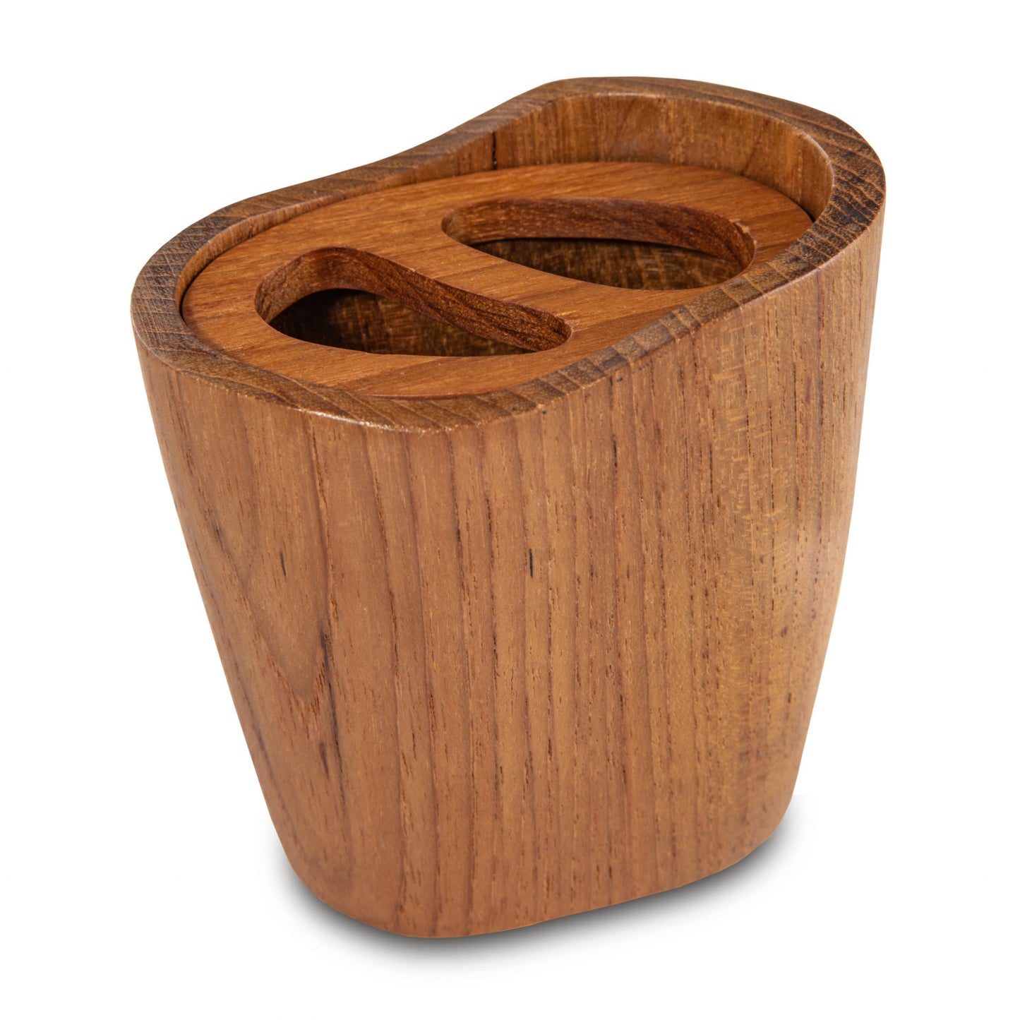 Traditional Solid Teak Oval Toothbrush Holder