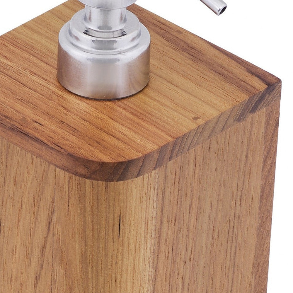 Designer Genuine Teak Soap Dispenser