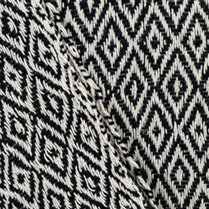 52" X 67" Black And Beige Geometric Diamond Throw Blanket with Tassels