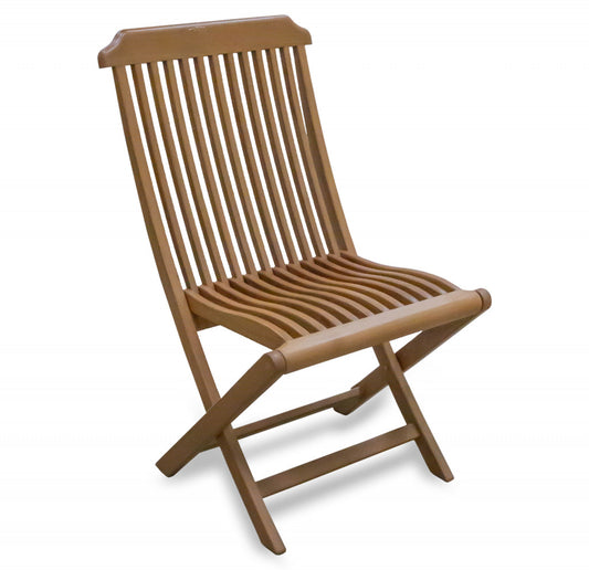 24" Brown Solid Wood Indoor Outdoor Deck Chair