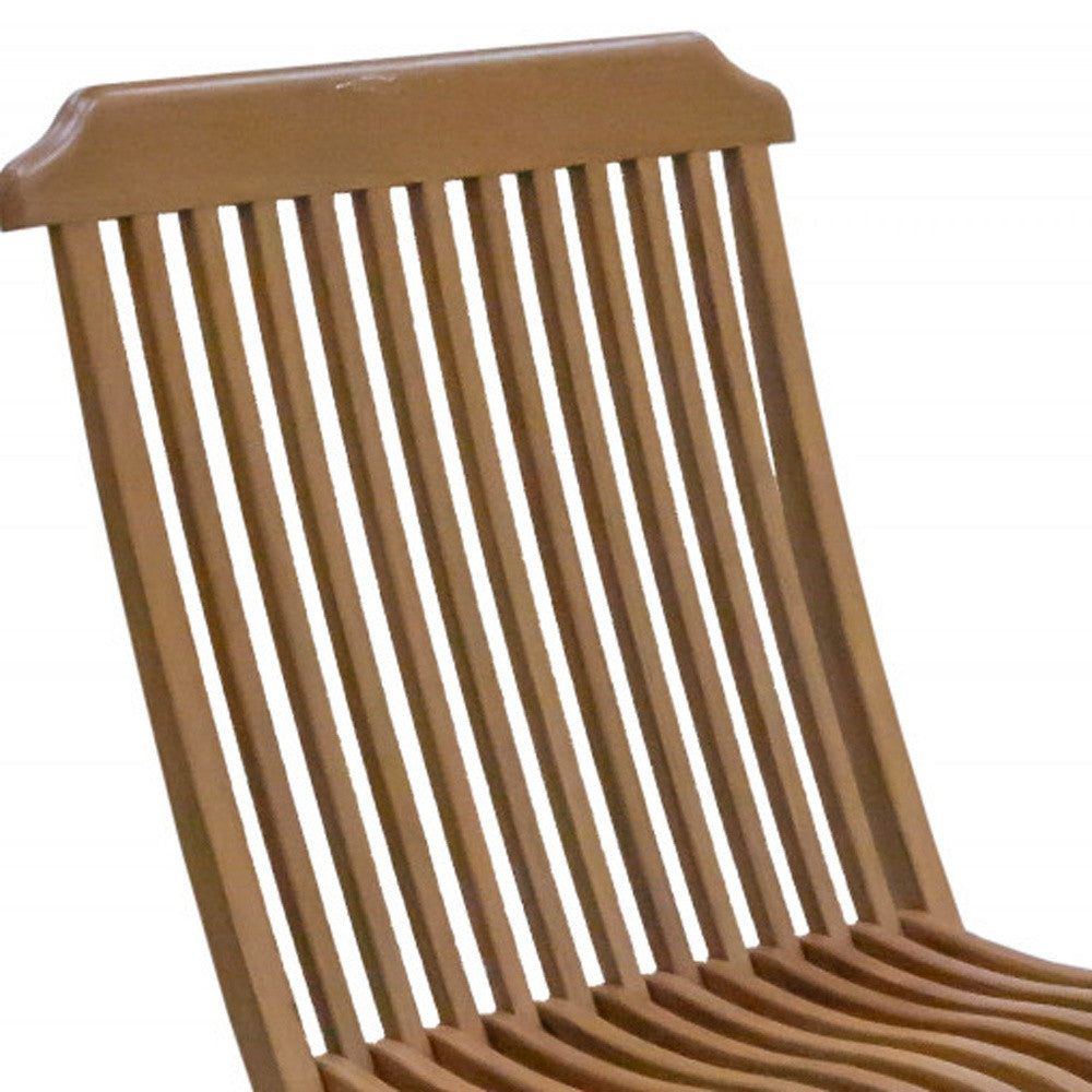 24" Brown Solid Wood Indoor Outdoor Deck Chair