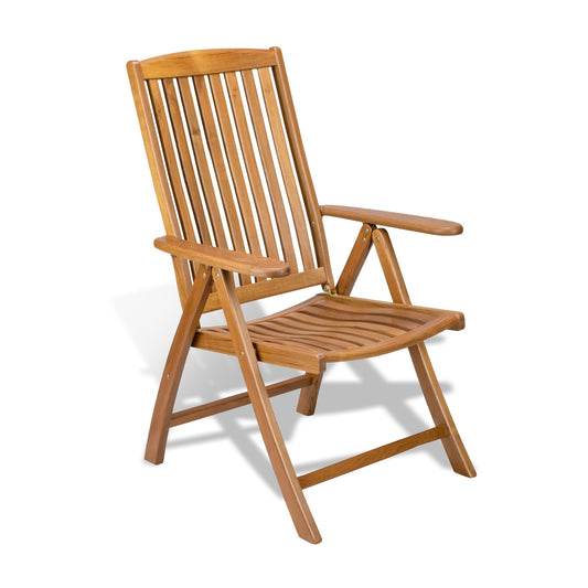 27" Brown Solid Wood Indoor Outdoor Arm Chair