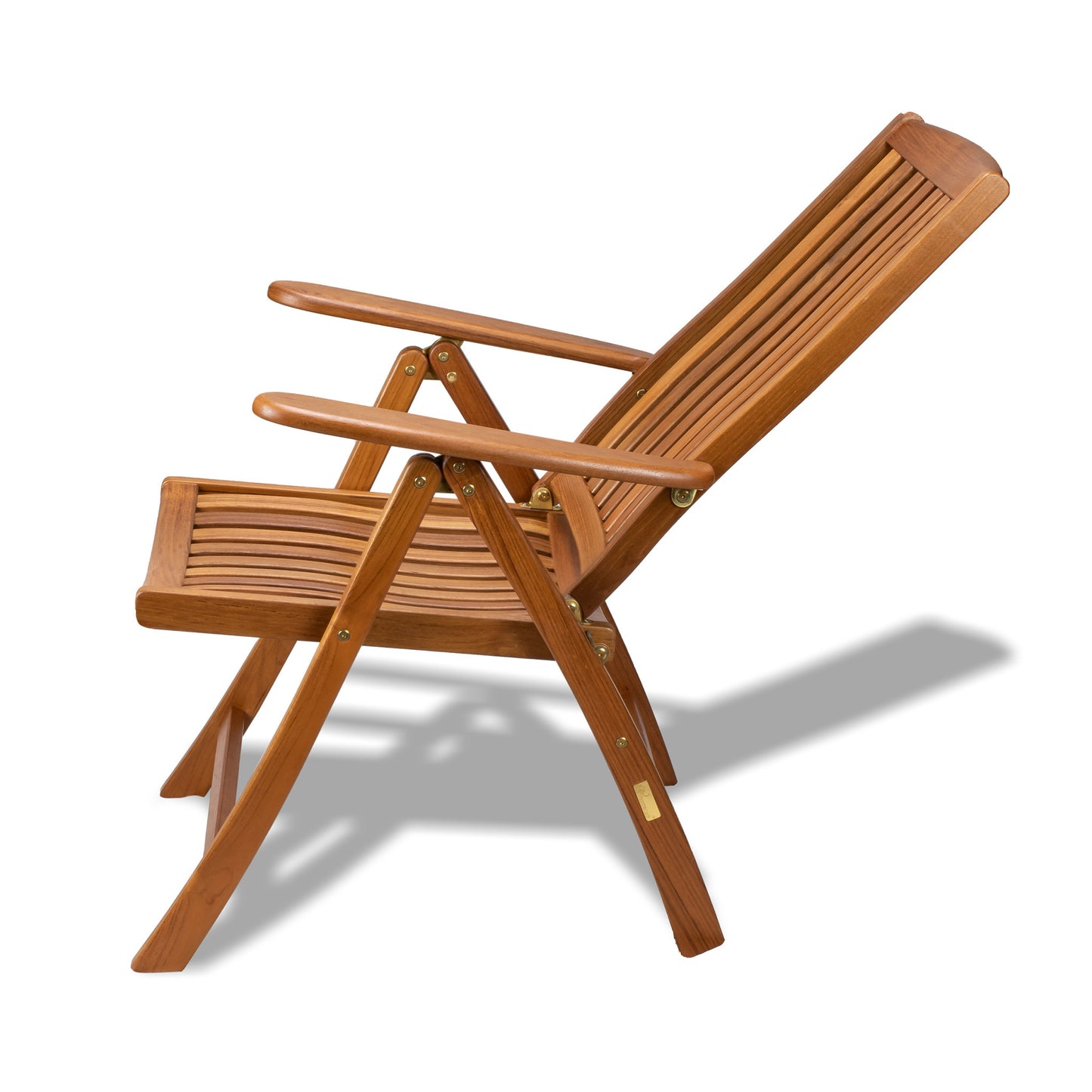 27" Brown Solid Wood Indoor Outdoor Arm Chair