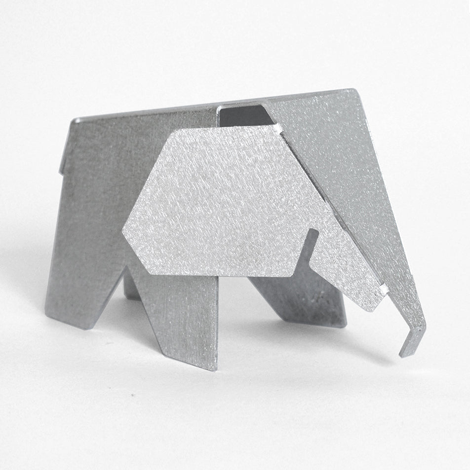 Aluminum 5" Elephant Origami Geometric Sculpture