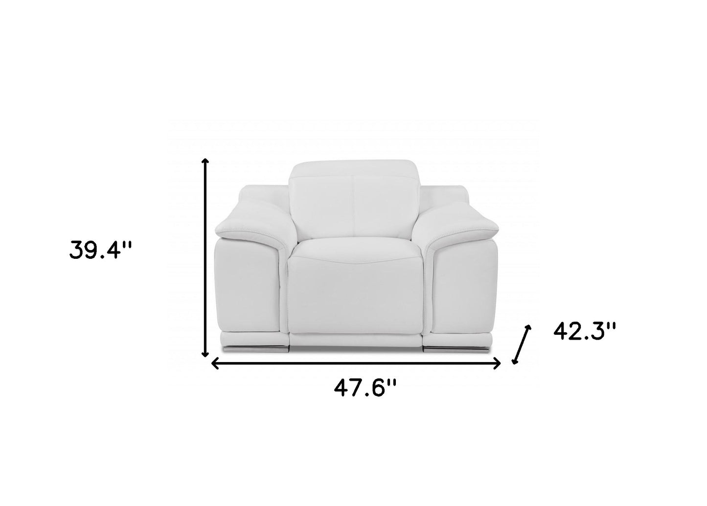 Mod Winter White Italian Leather Recliner Chair