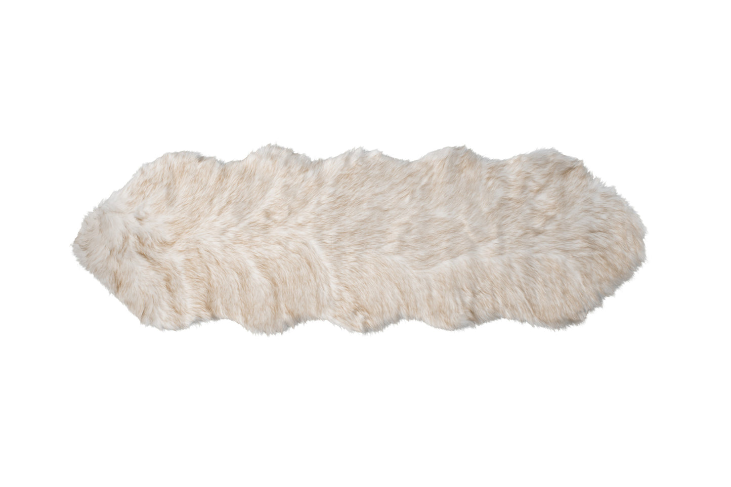 2' X 6' Ombre Tan Faux Fur Washable Non Skid Area Rug