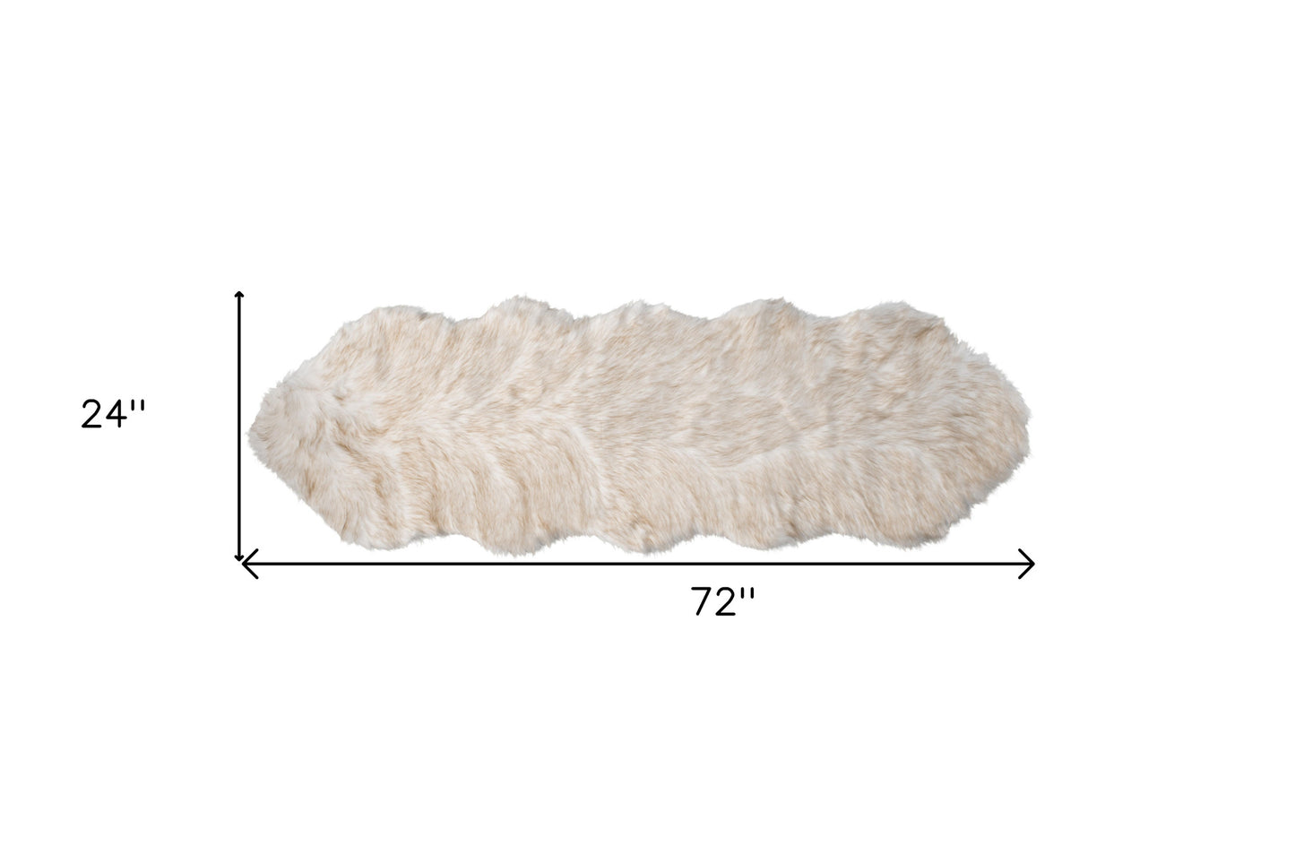 2' X 6' Ombre Tan Faux Fur Washable Non Skid Area Rug