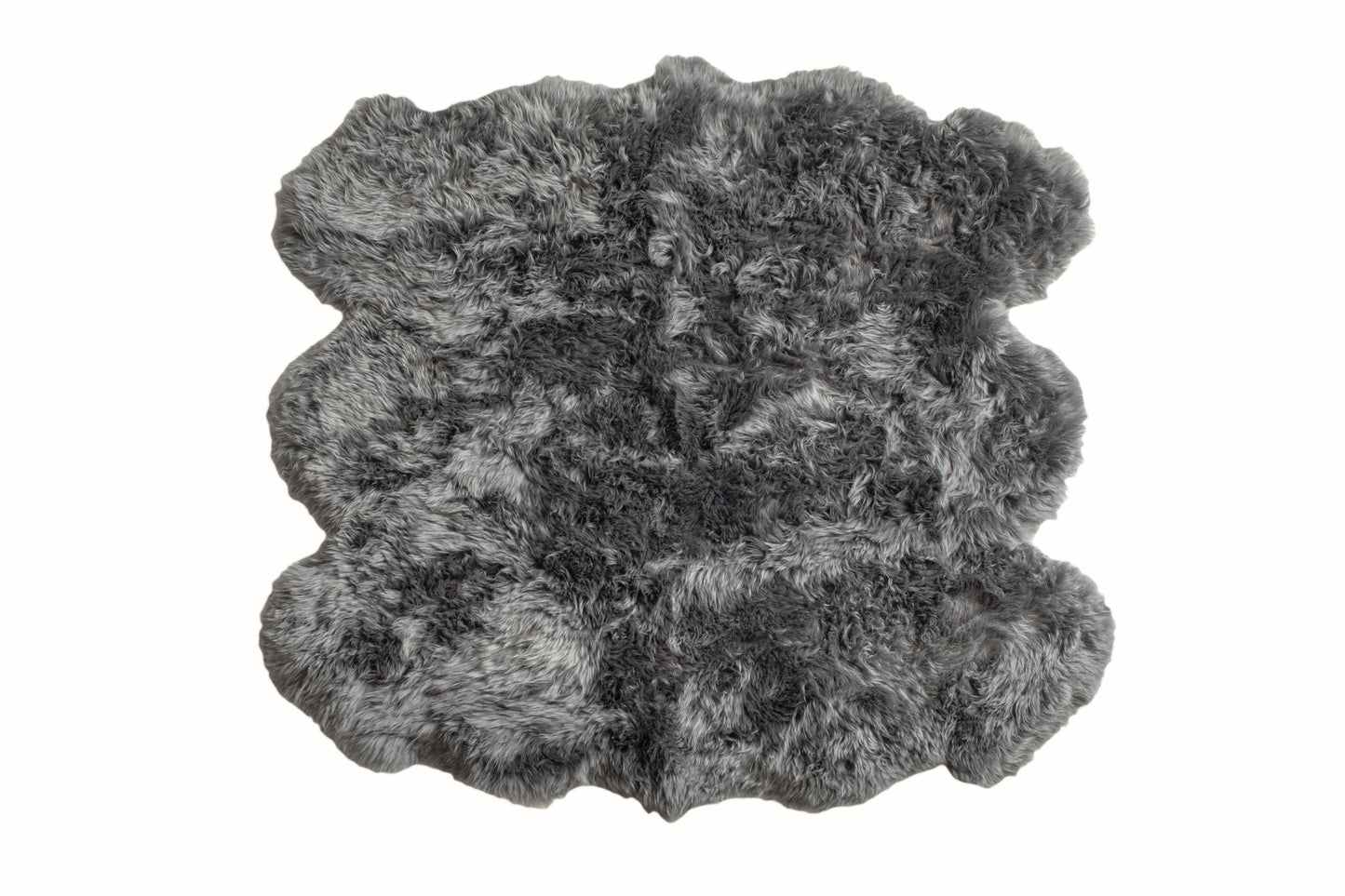 5' X 6' Grey Wool Sheepskin Handmade Area Rug