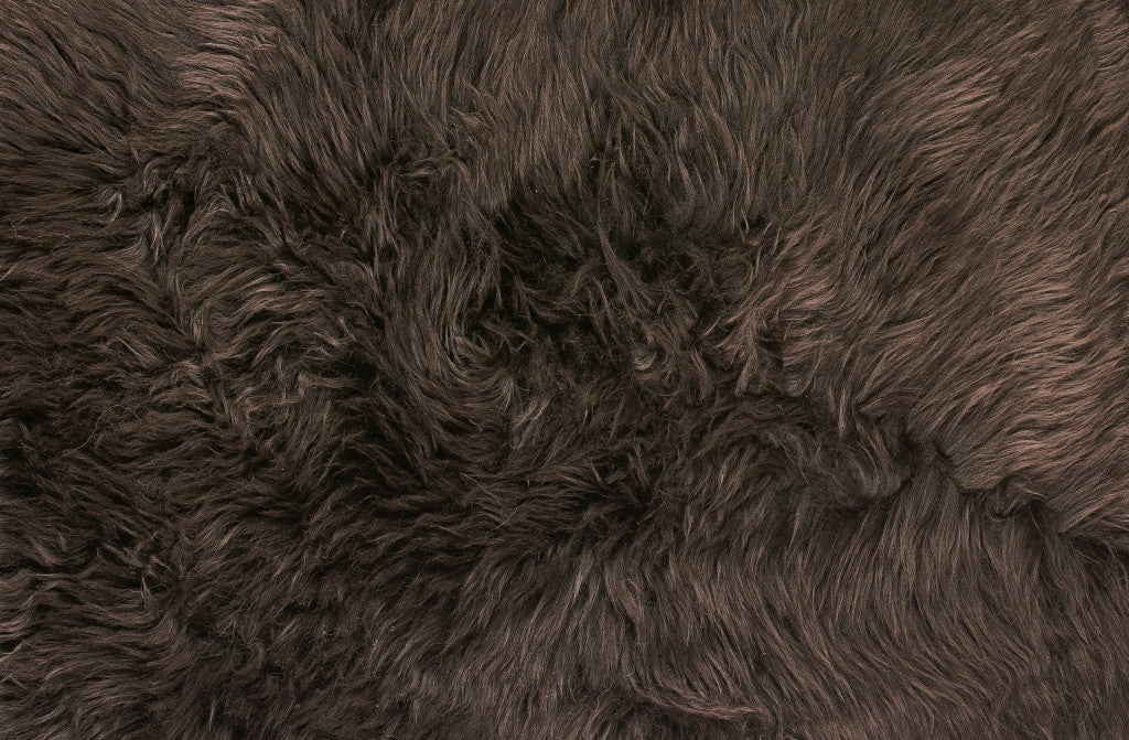 5' X 6' Chocolate Wool Sheepskin Handmade Area Rug