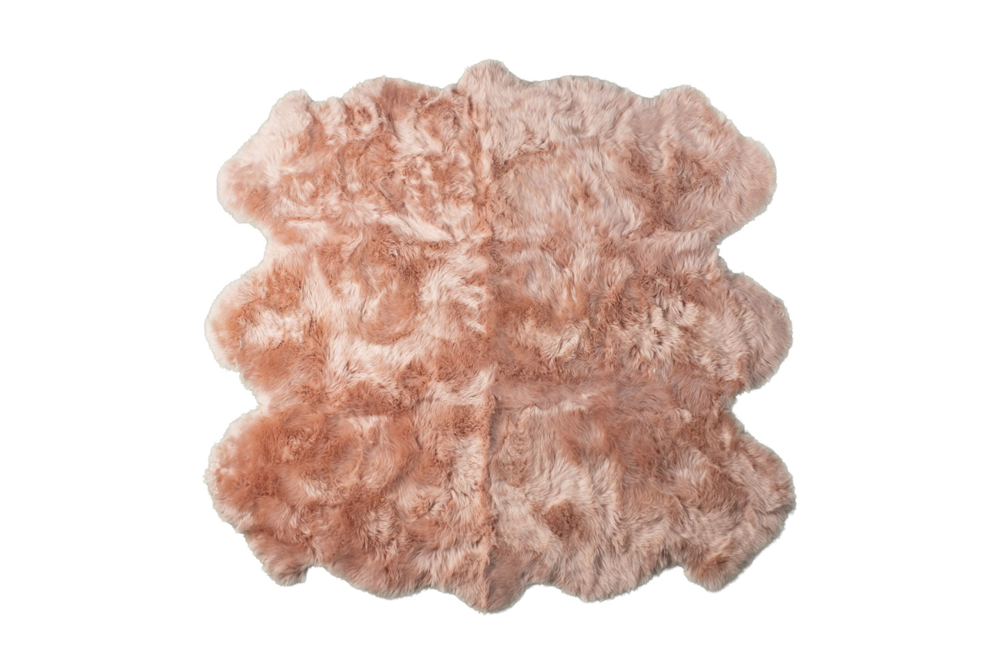 5' X 6' Pink Wool Sheepskin Handmade Area Rug