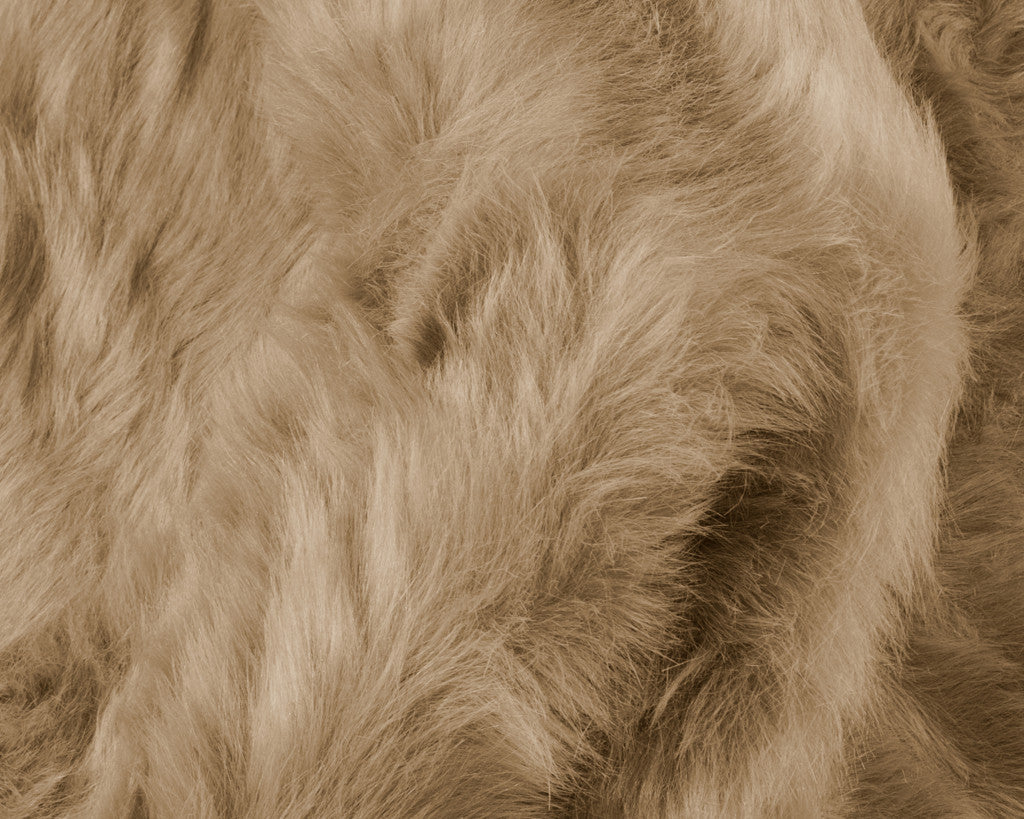 4' X 6' Tan Faux Fur Washable Non Skid Area Rug