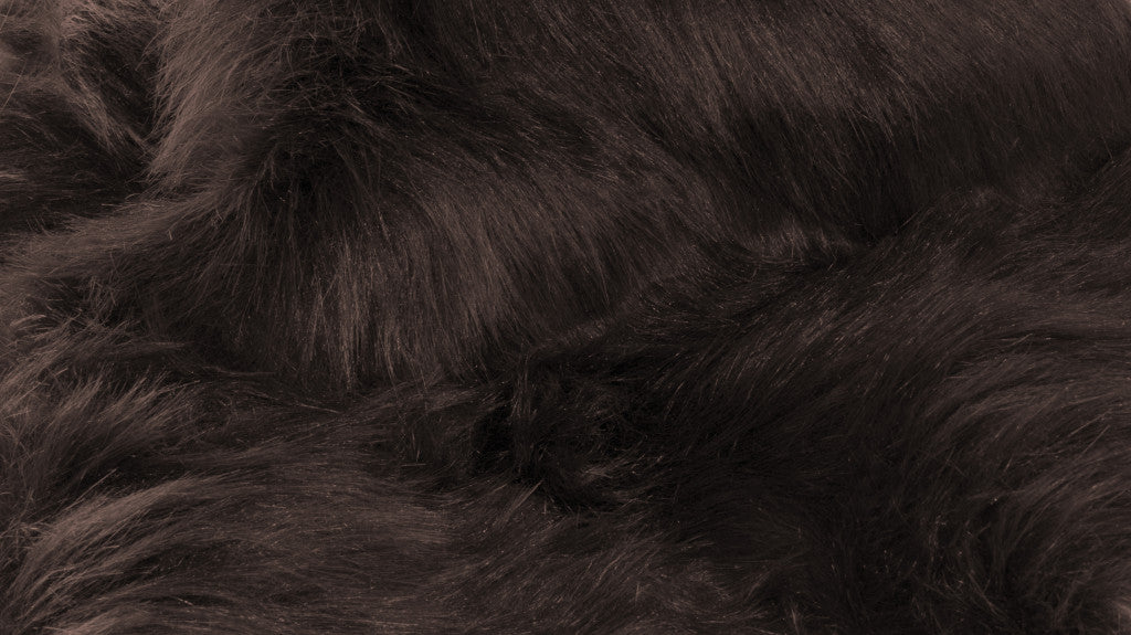 4' X 6' Chocolate Faux Fur Tufted Washable Non Skid Area Rug