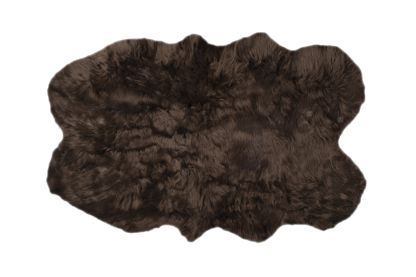 4' X 6' Chocolate Faux Fur Tufted Washable Non Skid Area Rug