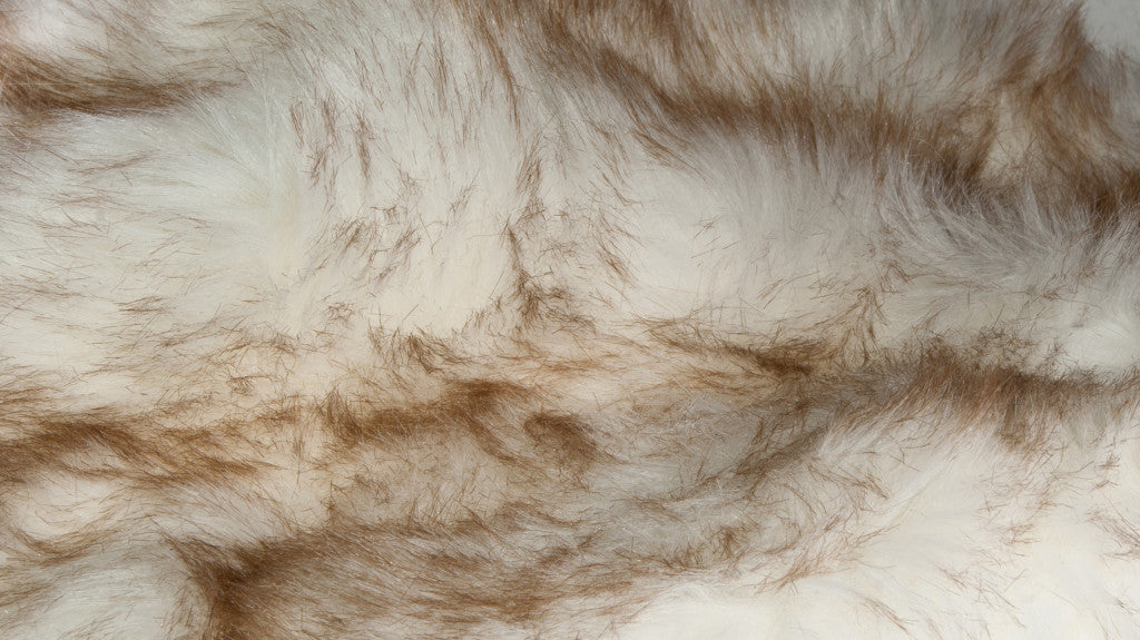 6' X 6' Ombre Tan Faux Fur Washable Non Skid Area Rug