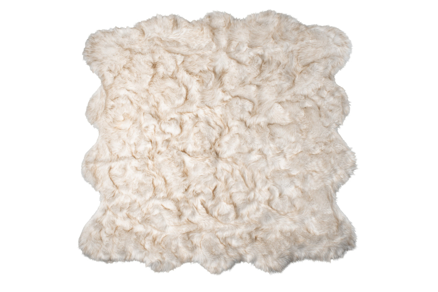 6' X 6' Ombre Tan Faux Fur Washable Non Skid Area Rug