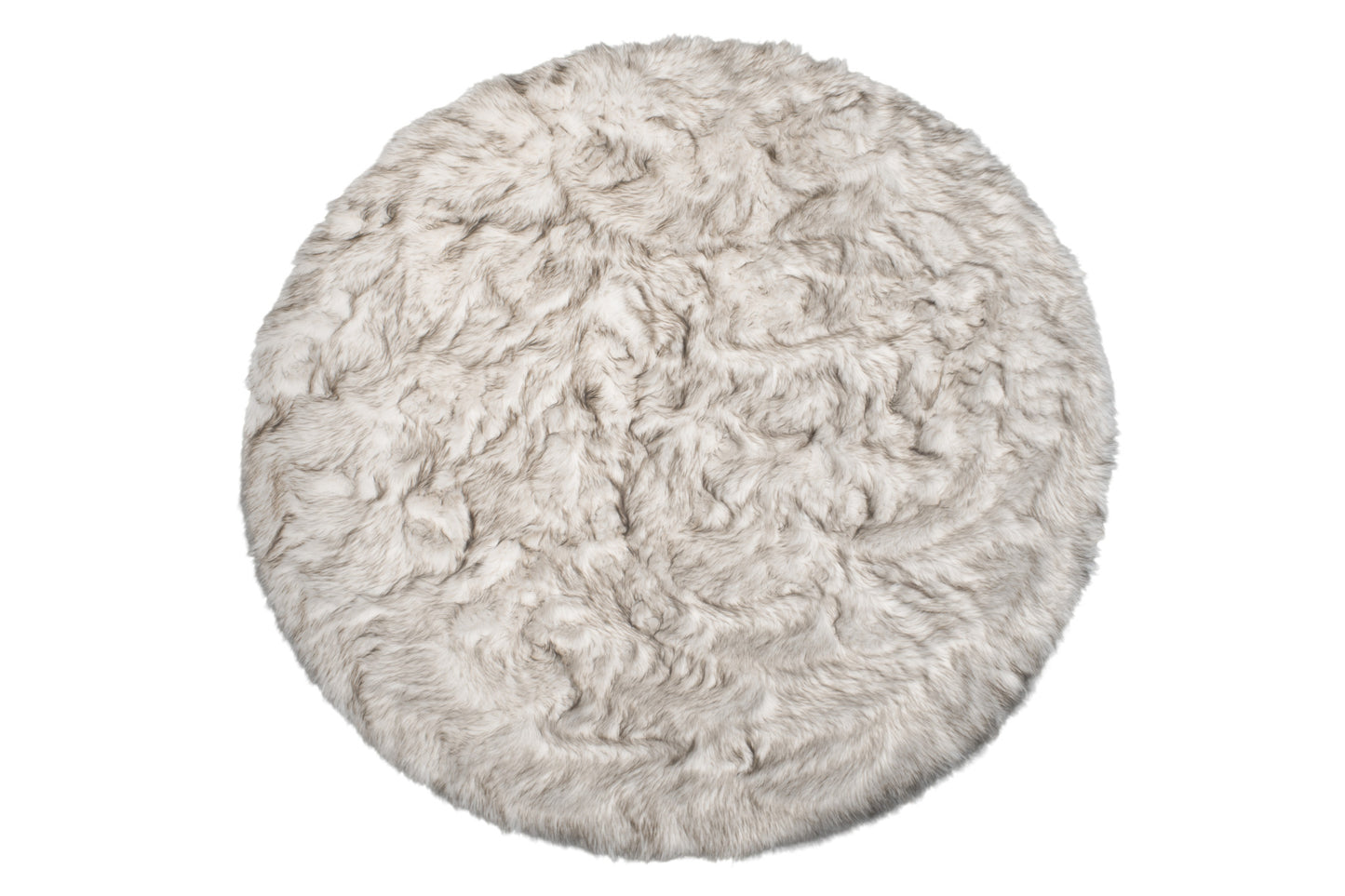 6' X 6' Ombre Chocolate Round Faux Fur Washable Non Skid Area Rug